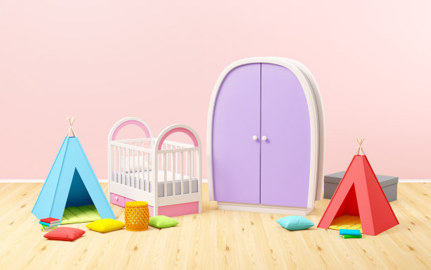 婴儿房tipi场景图片下载