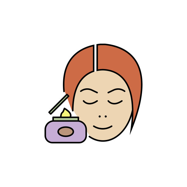 护肤矢量彩色图标，彩妆霜，女人的脸图片下载