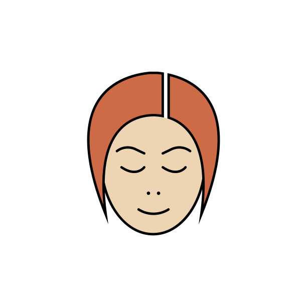 女孩的头矢量颜色图标。用户的女孩。女神头像标志，象征。红头发的图片下载
