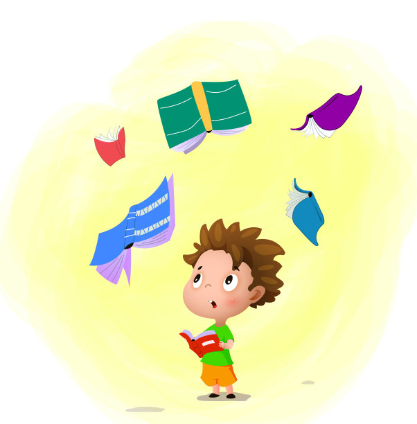 那个卡通男孩手里拿着书图片下载