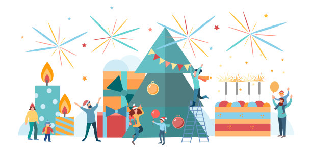 海报祝贺新年和圣诞节图片下载