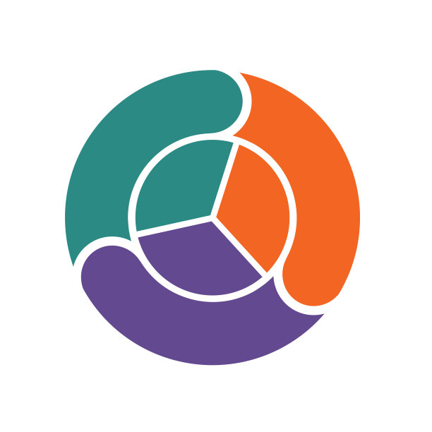 模板从彩色饼图和环形信息图循环过程3个位置图片下载