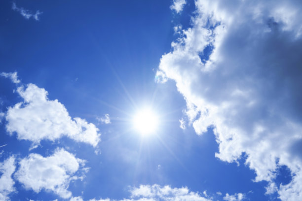 阳光和一些云彩图片下载