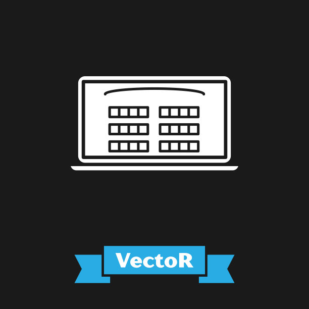 白色购买电影票在线图标孤立在黑色背景。服务的概念。矢量图图片下载