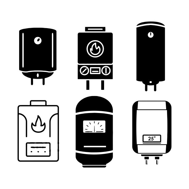 锅炉图标热水器矢量隔离图片下载