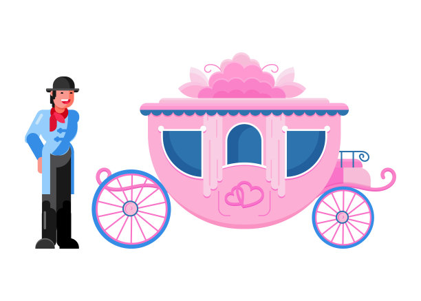 马车客车矢量复古运输与旧车轮和反图片下载