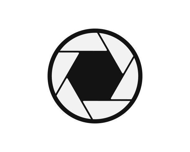 照片相机光圈矢量插图图像。标志图标。孤立在白色背景上。图片下载