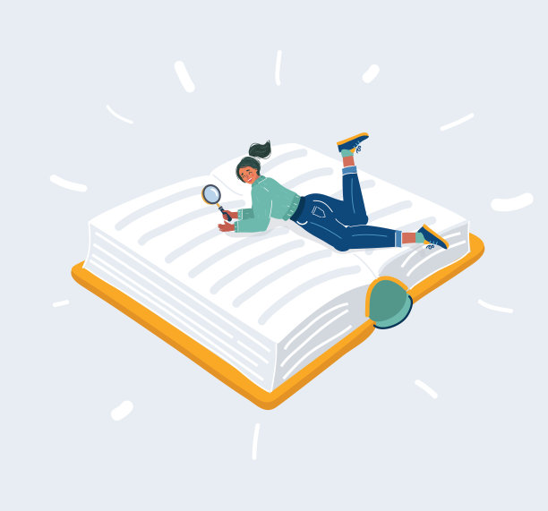 女人躺在一本大书上图片下载