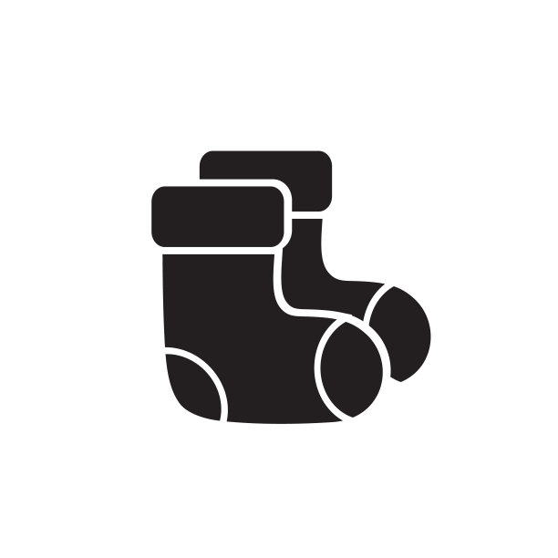 袜子图标。圣诞袜矢量插图。简单说明的袜子矢量图标为web，移动和UI设计图片下载