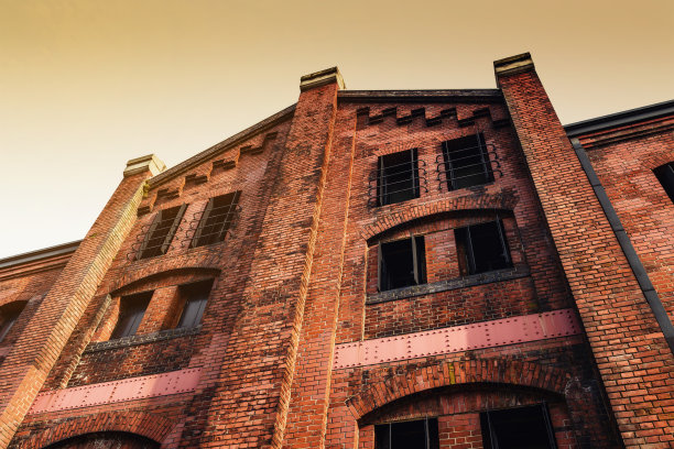 横滨老砖仓库日落图片下载