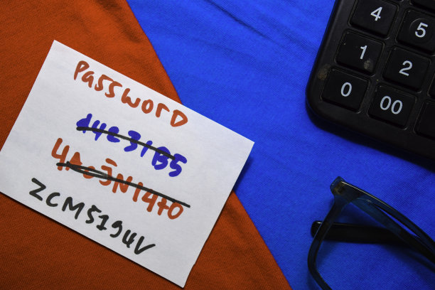 便签上的弱密码和强密码隔离在办公桌上。安全的概念图片下载