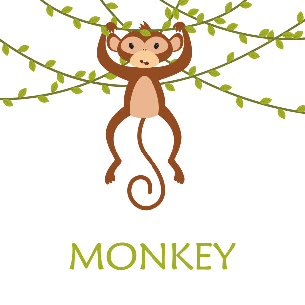 卡片上有可爱有趣的猴子图片下载