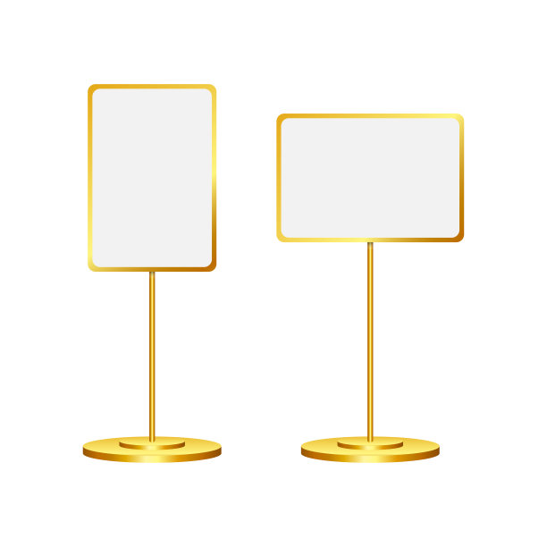 立有空白屏幕的招牌。广告招牌模型。矢量插图。图片下载