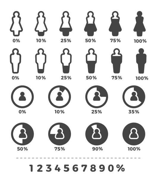 人口统计图标集图片下载