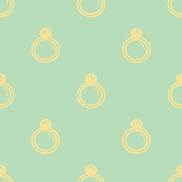 婚礼背景无缝图案在现代平面风格图片下载