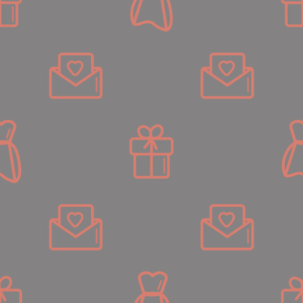 婚礼背景无缝图案在现代平面风格图片下载