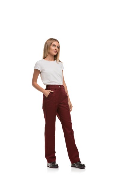 苗条的女人在工会孤立的观点图片下载