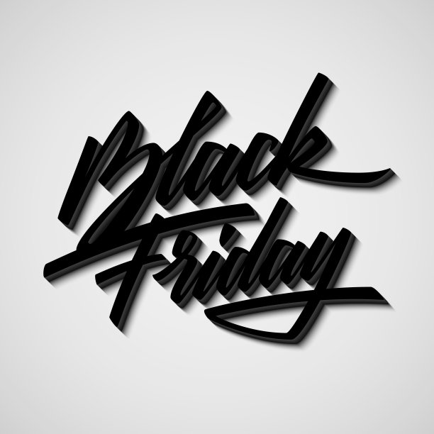 黑色星期五促销标语，书法徽章图片下载