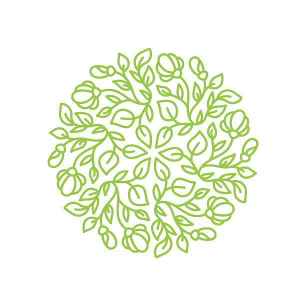 矢量标志花设计。花圆形复古元素。象征豪华美容spa、生态有机产品、天然化妆品徽章图片下载