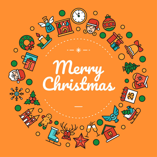 圣诞快乐多彩社交媒体横幅模板图片下载