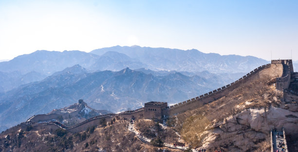 观长城，如果中国和游客图片下载