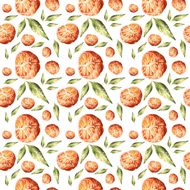无缝图案的橘子去皮了图片下载