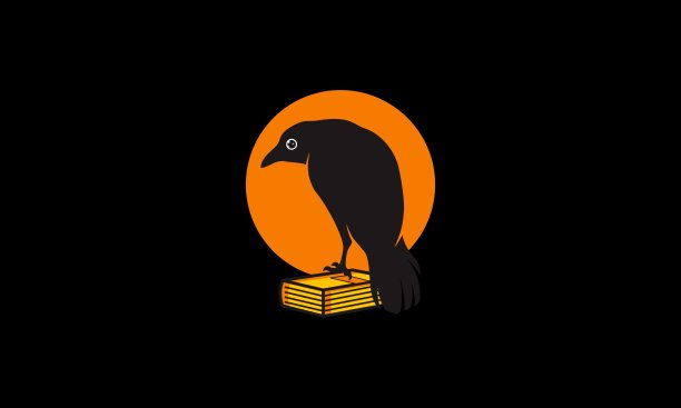 现代稀疏站立乌鸦标志图片下载