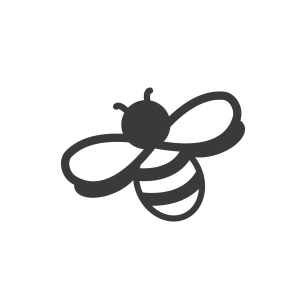 飞行蜜蜂图标上的白色背景。图片下载