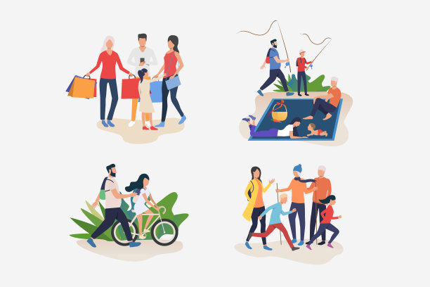 团体户外活动插图集图片下载