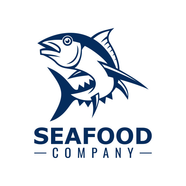 鲜鱼标签设计白色背景，矢量图片下载