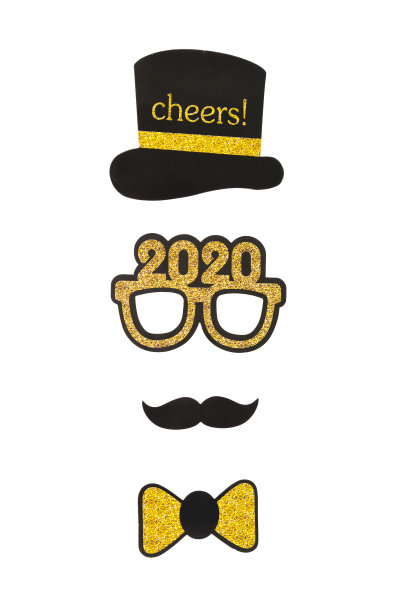 白色背景的政党元素。新年快乐理念。图片下载