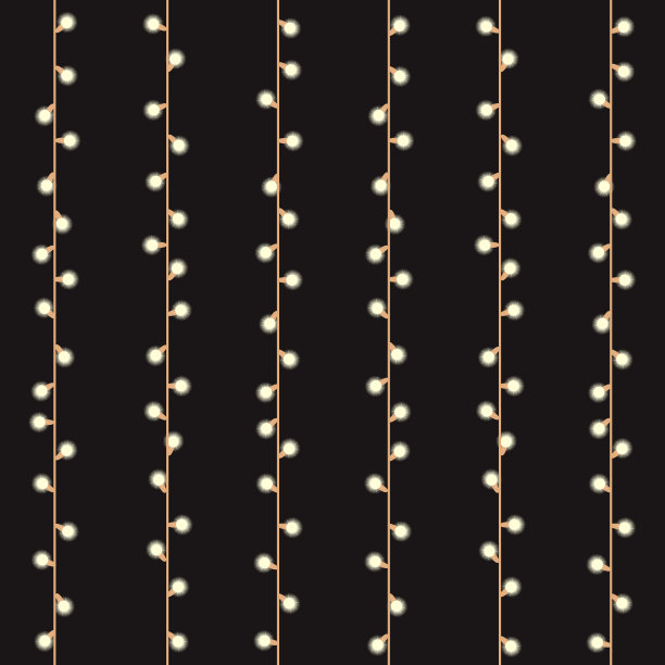 有灯泡的花环。无缝的矢量模式图片下载