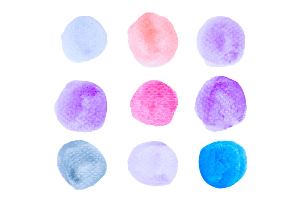 水彩点孤立的白色背景图片下载