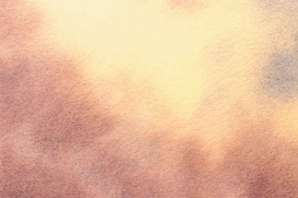 抽象艺术背景为浅黄色和珊瑚色。画布上的水彩画。图片下载