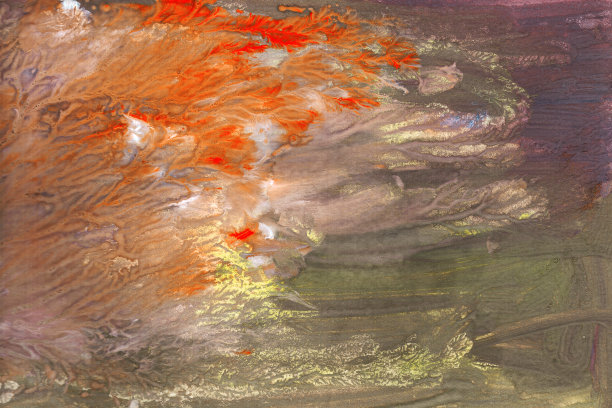 抽象的纹理背景用橙色和绿色，黄色，紫色画线用白色分开图片下载