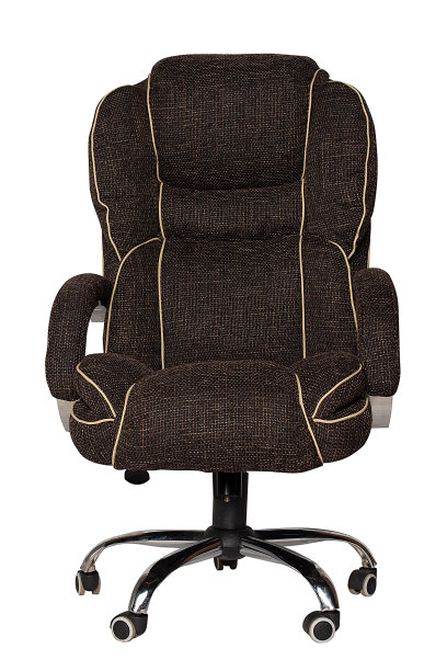 棕色织物扶手椅孤立在白色背景上图片下载