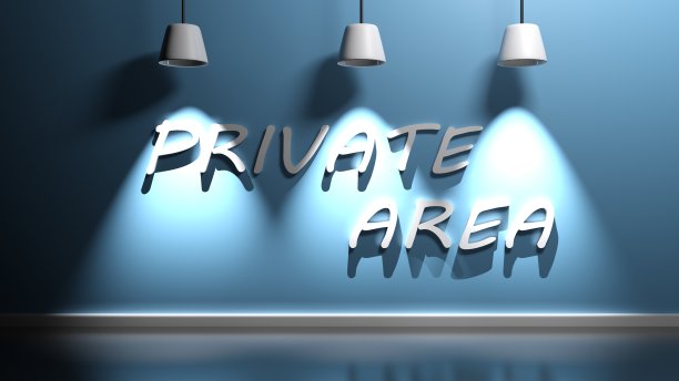 私人区域写挂在墙上- 3D渲染插图图片下载