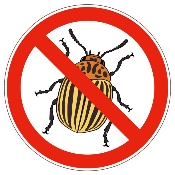科罗拉多马铃薯甲虫的禁止标志图片下载