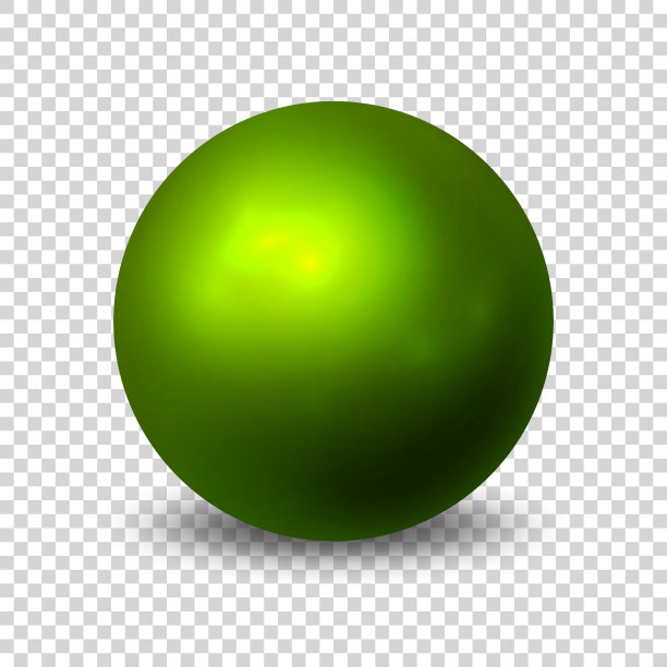 珍珠。逼真的单一3d对象。深绿色的球体孤立在透明的背景上。矢量图图片下载
