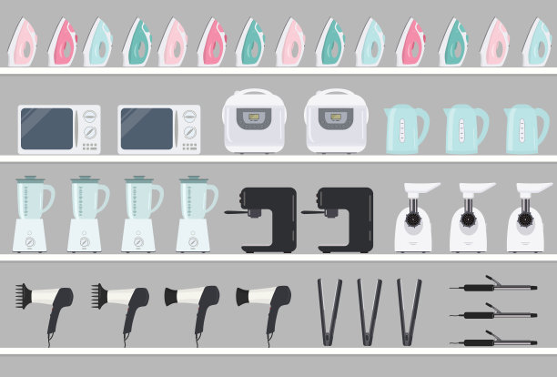 架子上的家用电器图片下载