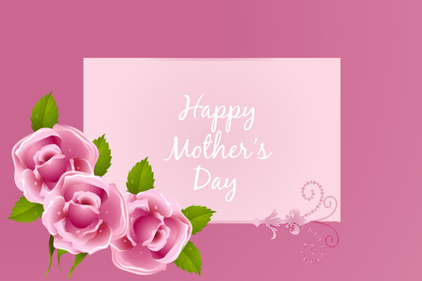 母亲节快乐玫瑰花香贺卡背景图片下载