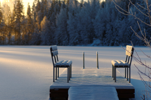 湖上的小码头图片下载