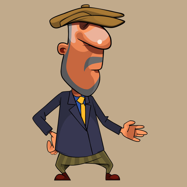 卡通白种人戴着帽子伸出手来图片下载