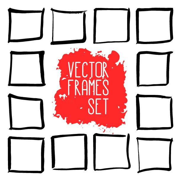 帧。向量集。手绘孤立在白色背景。图片下载