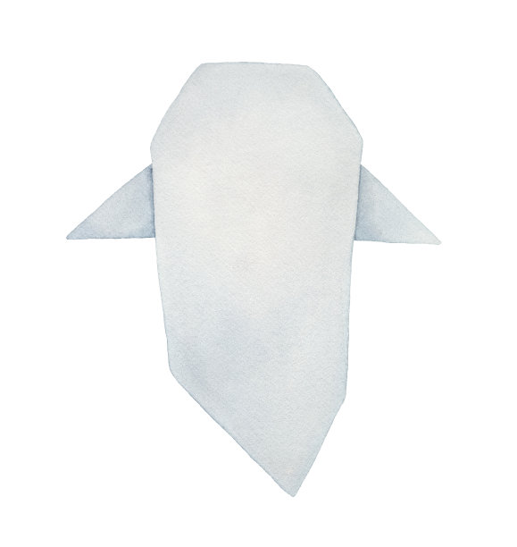 水彩插图折纸鬼。万圣节的节日、死亡、命运、复仇的标志。手绘水彩画，剪贴艺术元素的创意设计，背景，打印，文字笔记，装饰。图片下载