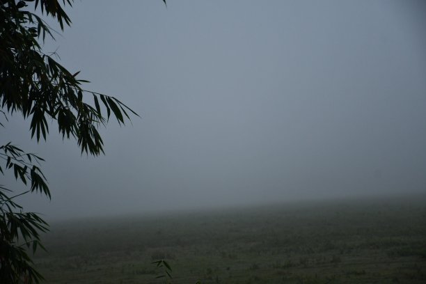 村有雾的早晨图片下载