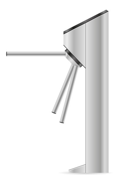 金属旋转门阻塞通道，未经许可或识别矢量插图图片下载