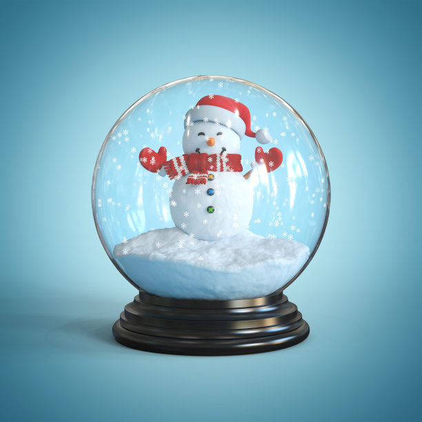 雪人内部的雪球3d渲染图片下载