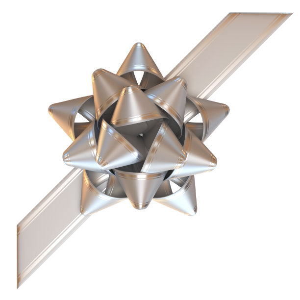 银制蝴蝶结，用于礼盒装饰图片下载