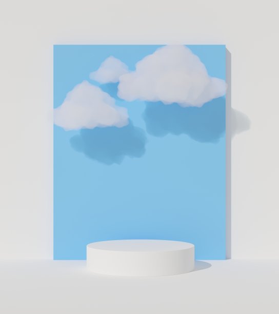 抽象模拟场景与几何形状的讲台。库存图片图片下载